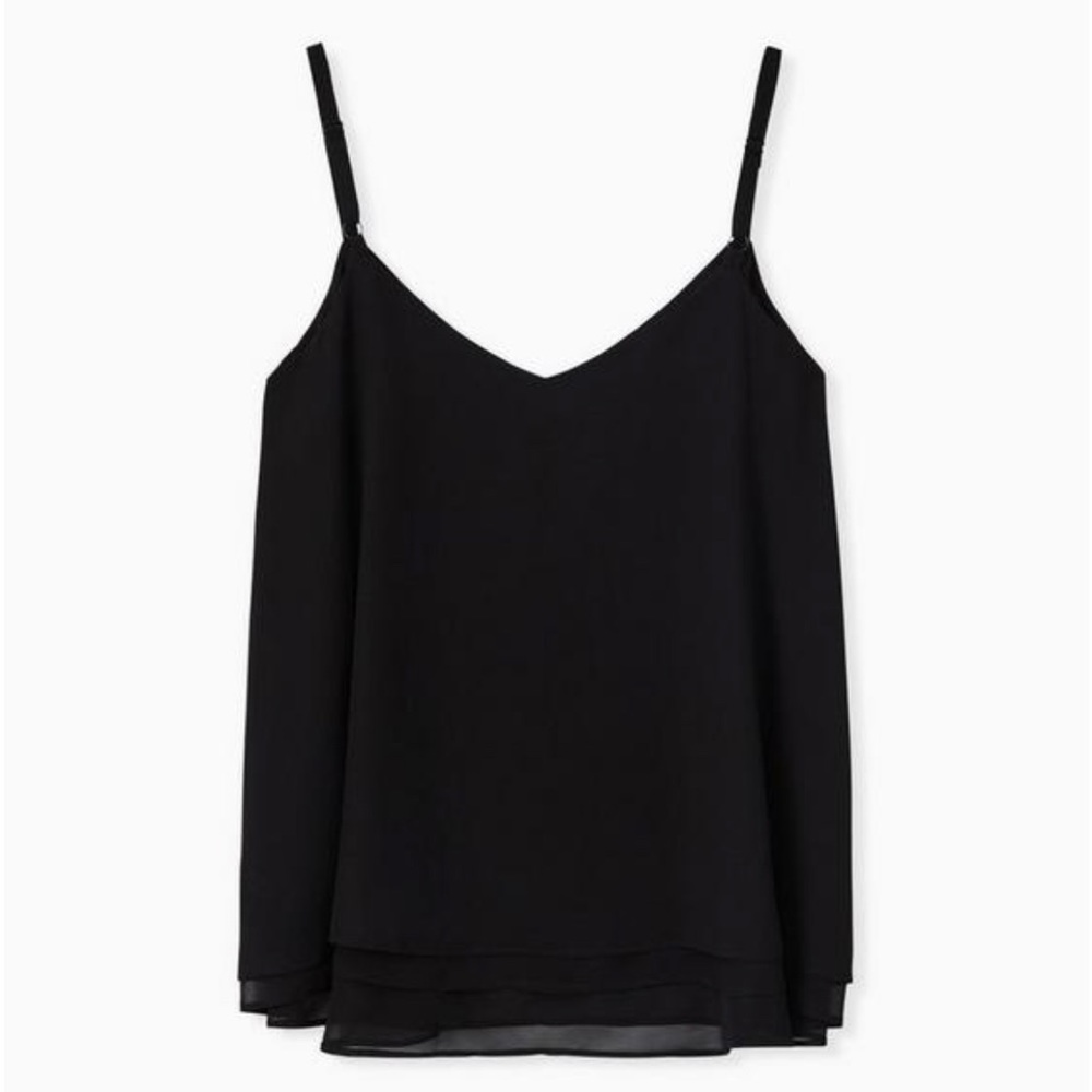 Torrid Sophie black chiffon double layer cami 2X
